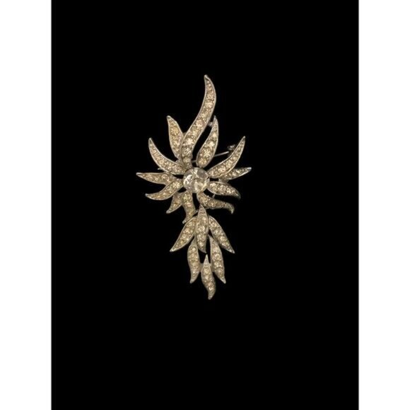 Vintage 1970 Sarah Coventry Rhinestone Starburst Brooch Silver-Tone Metal - Picture 10 of 16